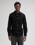 Jeanshemd LEE "LEE BUTTON DOWN", Herren, Gr. M, N-Gr, schwarz, Denim/Jeans,