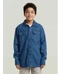 Langarmshirt G-STAR "Boys GPO Overshirt", Jungen, Gr. 6, blau (schwarz),