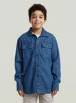 Langarmshirt G-STAR "Boys GPO Overshirt", Jungen, Gr. 6, blau (schwarz),