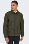 Hemdjacke ONLY & SONS "ONSCONNOR LIFE JACKET OTW", Herren, Gr. L, gr&uuml;n (bungee cord
