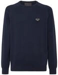 Rundhalspullover PHILIPP PLEIN "Rundhalspullover", Herren, Gr. L, 24, navy,