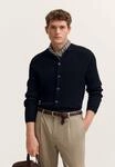 Strickjacke BUGATTI "Regular Fit", Herren, Gr. L, schwarz (390, marine), Rippstrick,