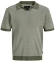 Polokragenpullover JACK & JONES "JPRBLAHUDSON KNIT SPLIT NECK SS SN", Herren, Gr. L,