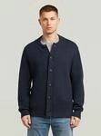 Cardigan G-STAR "Honey Comb Structure Cardigan Knit", Herren, Gr. S, blau (dk...