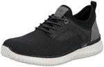 Slip-On Sneaker RIEKER, Herren, Gr. 40, schwarz, grau, Lederimitat, Textil, Schuhe,