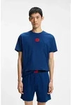 Pyjama HUGO UNDERWEAR "GALAXY SHORT SET", Herren, Gr. M (50), medium blau 428,