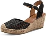 Slingpumps TAMARIS, Damen, Gr. 37, schwarz, Bast, Leder, Textil, geflochten,
