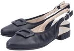 Slingsandale RIEKER, Damen, Gr. 37, schwarz, Lederimitat, unifarben, Schuhe, Sabot,