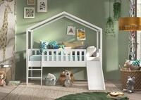 Vipack Hausbett "Kiefer massiv wei&szlig; lackiert, Made in Europe, stabil gebaut" B/H/T