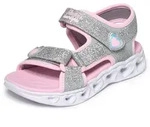 Sandale SKECHERS "HEART LIGHTS SANDALS", M&auml;dchen, Gr. 30, silberfarben, rosa,