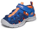 Sandale SKECHERS "Fisherman Sandal", M&auml;dchen, Gr. 30, blau (blau, orange),
