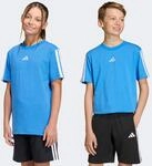 T-Shirt ADIDAS SPORTSWEAR "J 3S TEE 160", M&auml;dchen, Gr. 176, ray blau, wei&szlig;,