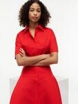 Tommy Hilfiger Blusenkleid "POPLIN FLRE SS MIDI SHRT DRS" Ohne Tasche Baumwolle