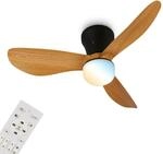 BRILONER LEUCHTEN LED Deckenleuchte "LUFITO", matt, schwarz, 1, &Oslash; 78cm H: 26cm, 1