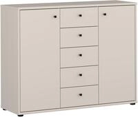 FORTE Kommode "Tempra, Kommode, 2 T&uuml;ren, 5 Schubk&auml;sten, viel Stauraum" B/H/T