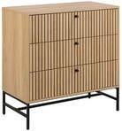 ACTONA GROUP Sideboard "Albany" Eiche-Optik, Lamellenfront, 3 Schubladen, B: 80, 6 cm