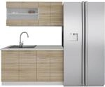 VCM Esszimmer-Set "Singlek&uuml;che Einbauk&uuml;che K&uuml;chenzeile 140cm Esilo" 4 Stk. tlg.