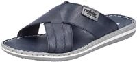 Pantolette RIEKER, Herren, Gr. 46, nachtblau, Leder, unifarben mit Farbeinsatz,