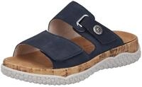 Pantolette RIEKER, Damen, Gr. 36, nachtblau, Nubukleder, unifarben, Schuhe