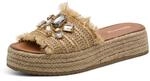 Tamaris Pantolette Plateau, Schl&uuml;pfschuh, Sommerschuh mit funkelnden Schmucksteine