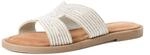 Pantolette TAMARIS, Damen, Gr. 36, silberfarben, Ziegenleder, Glitzer, Schuhe