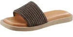 Pantolette MARC O'POLO "Agda", Damen, Gr. 38, dunkelbraun, Textil, Flechtoptik,