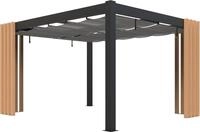Sojag Pavillon "Lito 1012 mit Sonnensegel Schwarz-Grau" Massive Konstruktion aus