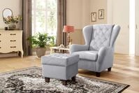 Home affaire Ohrensessel "Alexander, B: 92 cm, Sitzh&ouml;he: 44 cm" Set: mit Hocker