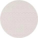 Paco Home Teppich "Livorno 673" rund 14 mm H&ouml;he Uni-Farben, Scandi, Rauten Muster,