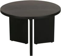 byLIVING Couchtisch "Round" 1 Stk. tlg. aus 2,5cm starkem Massivholz schwarz, einzeln
