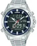 Digitaluhr LORUS, silber (silberfarben, schwarz, blau), Armbanduhren, Herren,