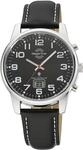 Funkuhr MASTER TIME "Super Power", schwarz (schwarz, schwarz), Armbanduhren, Herren,