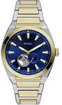 Automatikuhr FOSSIL "EVERETT", gelbgoldfarben, edelstahlfarben, Armbanduhren,...