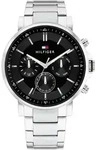 Multifunktionsuhr TOMMY HILFIGER "TYSON", silber (silberfarben, schwarz),