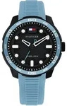 Quarzuhr TOMMY HILFIGER "TH-REGATTA", hellblau, schwarz, Armbanduhren, Herren,