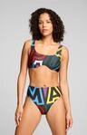 B&uuml;gel-Bikini-Top PUMA "PUMA SWIM WOMEN PRINTED SCOOP NECK TOP", Damen, Gr. L, N-Gr,