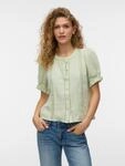 Vero Moda Kurzarmbluse "VMNATALI 2/4 LACE SHORT TOP WVN NOOS" Baumwolle,...