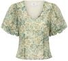 Kurzarmbluse SAINT TROPEZ "Kurzarm-Bluse RainieSZ", Damen, Gr. M, blau (vallarta blau