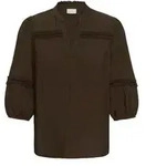 Langarmbluse KAFFE "Bluse langarm KAsonja", Damen, Gr. 36, braun (chocolate...