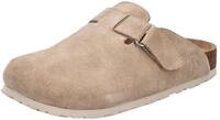 Clog RIEKER, Damen, Gr. 36, beige, Veloursleder, unifarben, Basic, Schuhe Clog,