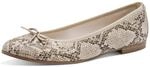 Ballerina TAMARIS, Damen, Gr. 36, beige snake, Lederimitat, Textil,