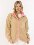 Kapuzensweatjacke ZWILLINGSHERZ "Classic", Damen, Gr. M, beige, Fleece,...