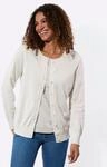 Strickjacke CASUAL LOOKS, Damen, Gr. 44, wei&szlig; (ecru), 100% Baumwolle, unifarben,