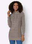 Longpullover CASUAL LOOKS "Longpullover", Damen, Gr. 36, grau (taupe), 50%...