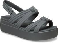 Keilsandalette CROCS "Brooklyn Knot Low Wedge", Damen, Gr. 41, carbon, Croslite&trade;,