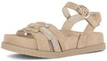 Sandalette GABOR, Damen, Gr. 36, beige, Veloursleder, Glitzerstreifen, Schuhe