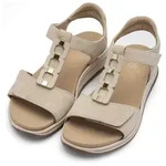 Keilsandalette ARA "OSAKA-S", Damen, Gr. 37, hellbeige, Veloursleder, unifarben,
