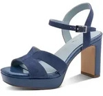 High-Heel-Sandalette TAMARIS, Damen, Gr. 36, blau, Ziegenveloursleder,...