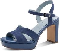 High-Heel-Sandalette TAMARIS, Damen, Gr. 36, blau, Ziegenveloursleder,...