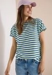 Rundhalsshirt CECIL, Damen, Gr. S (38), surf blau, Web, 50% Baumwolle, 50%...